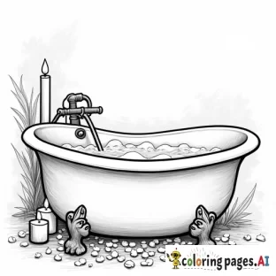 a bubble bath with candles and petals