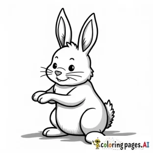 a bunny playing with it's shadow