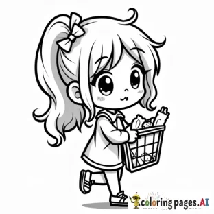A chibi grocery shopping
