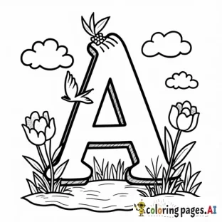 a colorful cover for an alphabet coloring book for kids