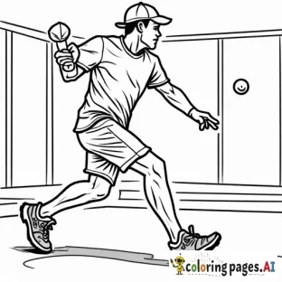 a coloring book for a pickleball restaurant
