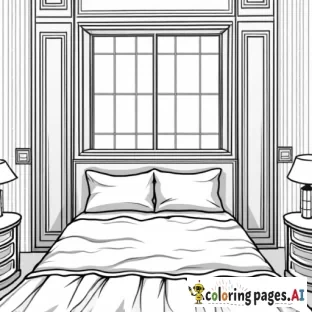 A  coloring page design with the Verse: "As a door turns on its hinges, so does a sluggard on his bed."   the verse must be central and prominent on the page.