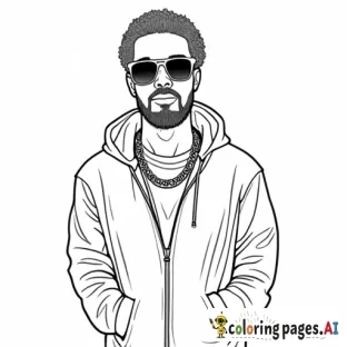 a coloring page of drake the rapper