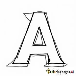 a coloring page of the letter "A"