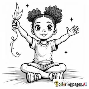 a cover page for a black girl magic with affirmations coloring book that has 4 little girls incorporated with different hobbies