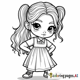 a easy coloring page of blue ivy carter beyonce daughter
