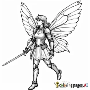 A fairy with armor on