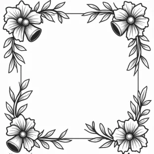 A frame with CHRISTMAS BELLS and RIBBON