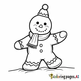 a gingerbread snowman