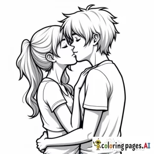 a girl kissing a guy