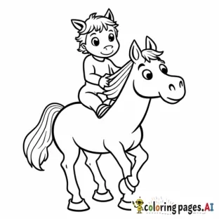 a horse riding on top of a horse