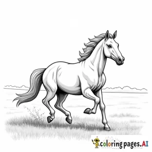 a horse running through a field