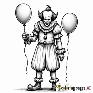 a pennywise the clowning coloring page
