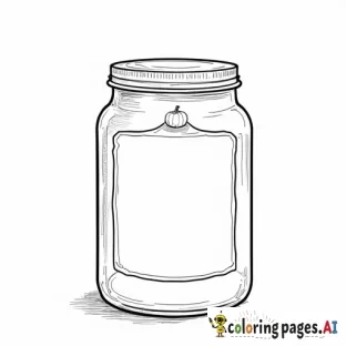 A realistic candle jar, with a flat lid and a label with a pumpkin