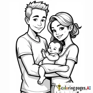 a short white guy and filipina woman with a new baby
