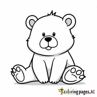 a simple bear with bold lines