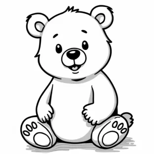 A simple cute bear with bold lines