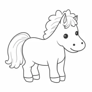 a SIMPLE CUTE HORSE  WITH BOLD LINES