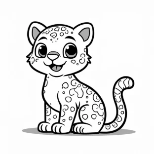 a SIMPLE CUTE jAGUAR WITH BOLD LINES