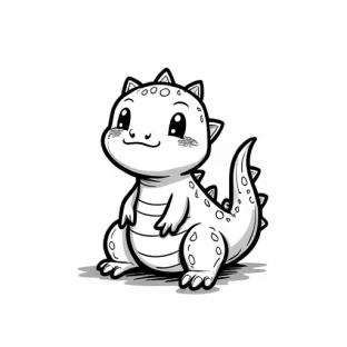 a SIMPLE CUTE NEWT  WITH BOLD LINES