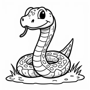 a SIMPLE CUTE SNAKE  WITH BOLD LINES