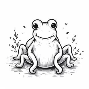 a SIMPLE CUTE XENOPUS  WITH BOLD LINES