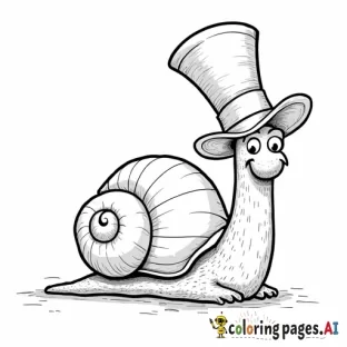 A snail wearing a top hat and monacle