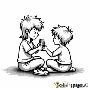 A TEEN IS ON THEIR PHONE BUT THE LITTLE SIBLING REALLY WANTS TO PLAY CRIBBAGE