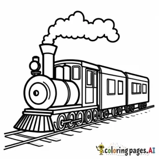 A train with a conductor and a coal car and a passenger car