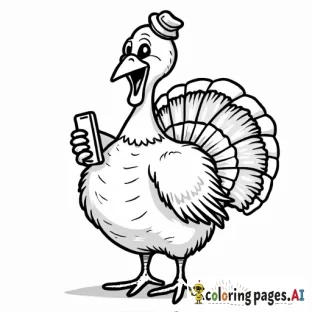 a turkey texting with a phone