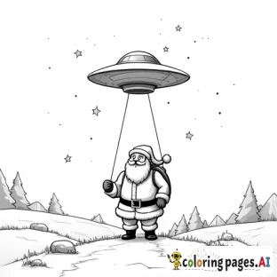 A UFO abducting Santa Clause