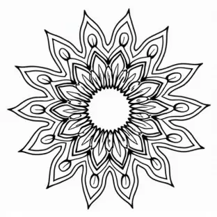 A unique solid black geometric shape. IN solid black oil median ART. Entire image to be completely surrounded by a bright white background.