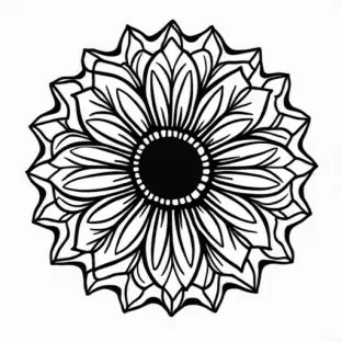 A unique solid black geometric shape. IN solid black oil median ART. Entire image to be completely surrounded by a bright white background.