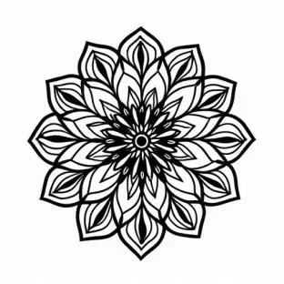 A unique solid black geometric shape. IN solid black oil median ART. Entire image to be completely surrounded by a bright white background.
