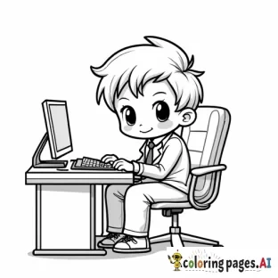 A well dressed chibi working a desk job