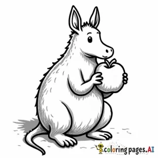 aardvark with an apple