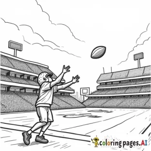 An 8-year-old boy throwing a football to his best friend in Lambeau Field with thousands of people in the stands