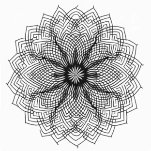 An abstract sinedot style image surrounded by a white background