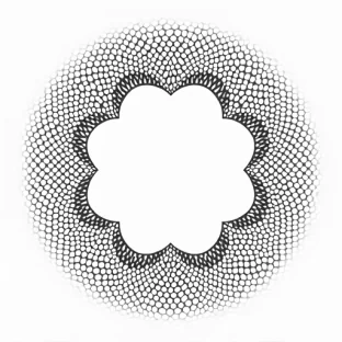 An abstract sinedot style image surrounded by a white background