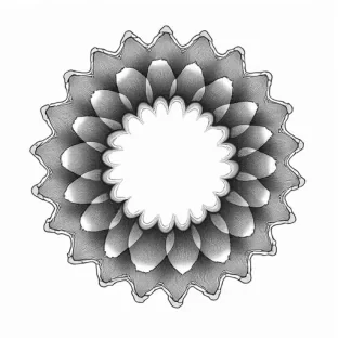 An abstract sinedot style image surrounded by a white background