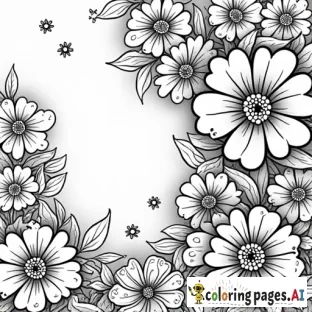 an adult coloring book page with buttons and bows and lace and flowers for adults