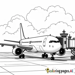 an airplane sitting at a terminal