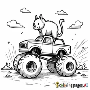 animals racing monster trucks