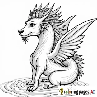 anime mythological creature women black and white