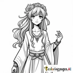 anime mythological women black and white