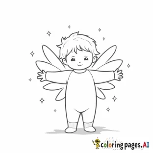 Baby with hair making snow angel