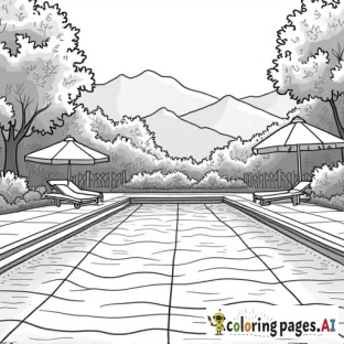 barton springs pool with black lines