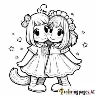 best friend coloring page