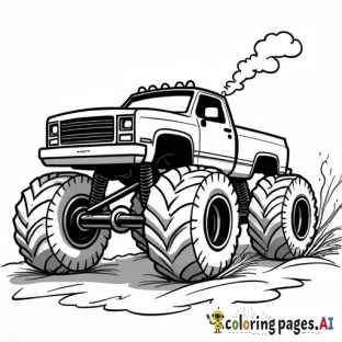 Birthday card for Great Grandpa with a big monster truck