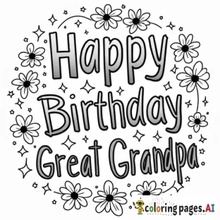 Birthday card that says “Happy Birthday Great Grandpa!”